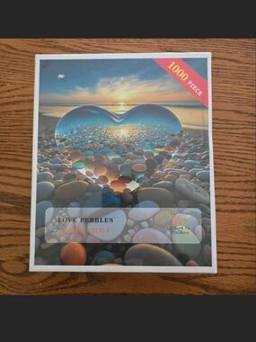 Source Unknown Love Pebbles 1000-Piece Jigsaw Puzzle - Blue, White, Brown